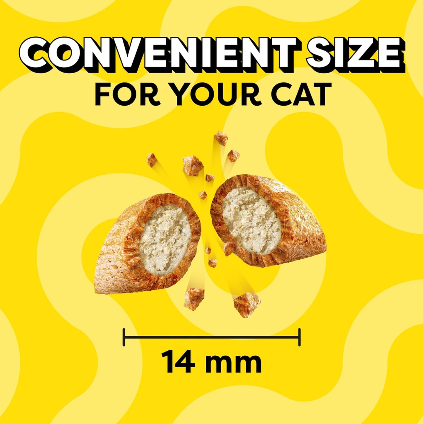 Jumbo Stuffed Cat Treats, Crunchy and Soft Cat Treats, Tasty Chicken Flavor, 2.5 Oz. Pouch (Pack of 12)