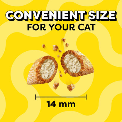 Jumbo Stuffed Cat Treats, Crunchy and Soft Cat Treats, Tasty Chicken Flavor, 2.5 Oz. Pouch (Pack of 12)