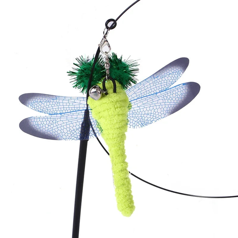 Cat Toys Simulation Bird Interactive Sucker Feather Bird with Bell Cat Stick Toy for Kitten Playing Teaser Wand Toy Cat Supplies